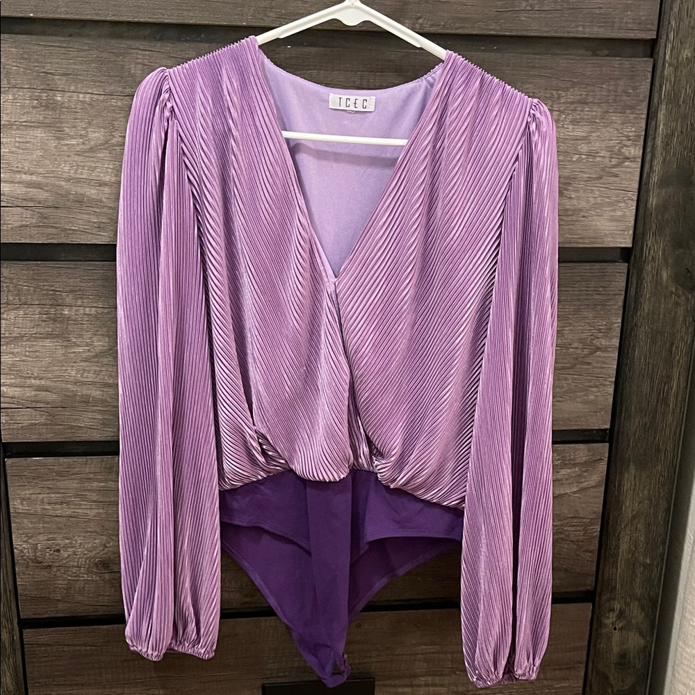 TCEC Lavender Pleated Bodysuit